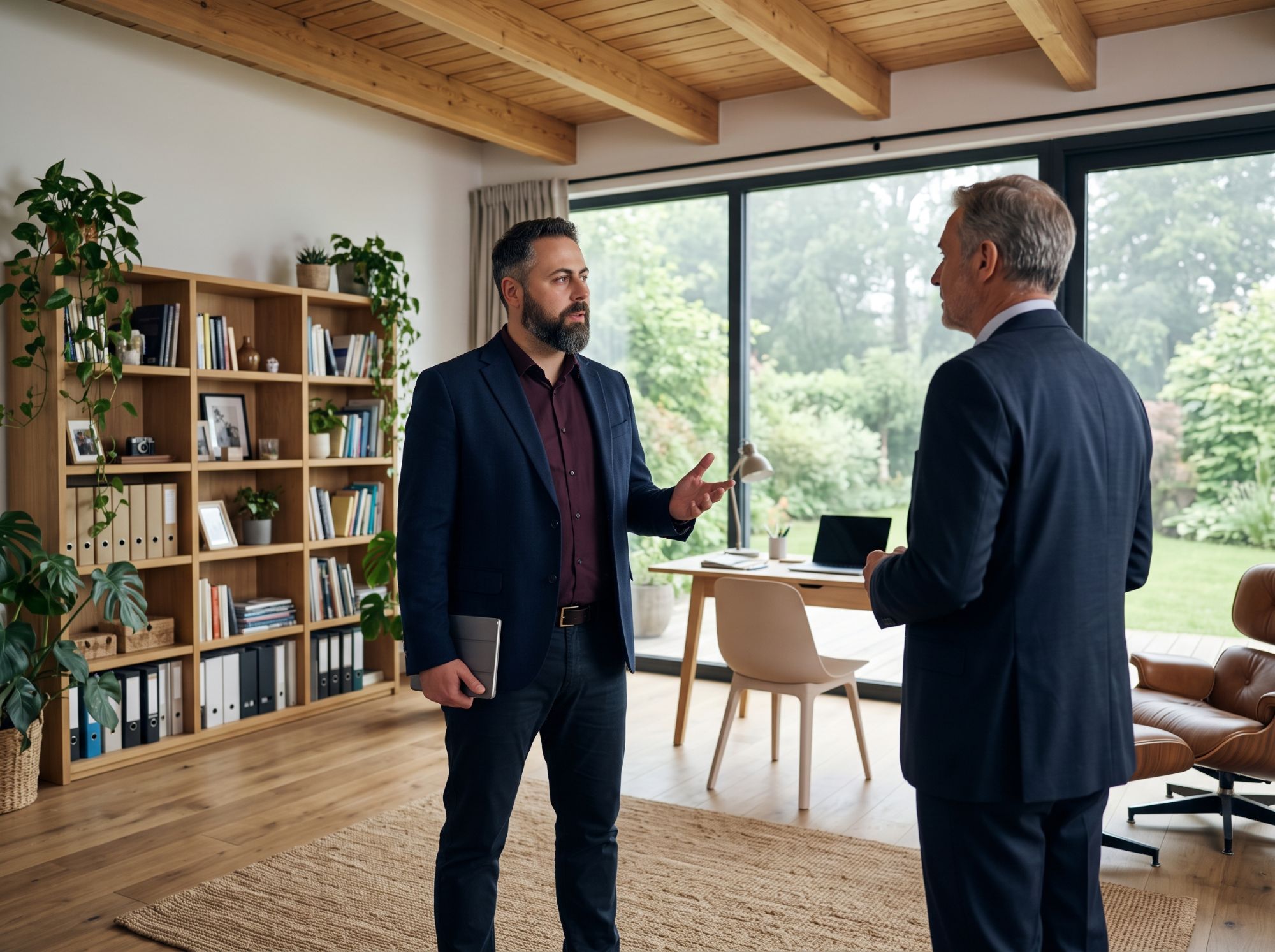 Bartek Filipek in conversation with a CEO in a bright office